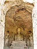 The grottoes were started around the year 493 when Emperor Xiaowen of the Northern Wei Dynasty 386-534 moved the capital to Luoyang and were continuously built during the 400 years until the Northern Song Dynasty 960-1127  The scenery measures 1,000 metre