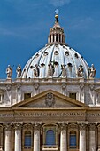 Architecture and the dome of St  Peters Basilica at the Vatican in Rome, Italy