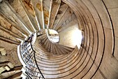 Spiral staircase, Seaton Delaval Hall, Northumberland, England, UK