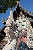Wooden building holding the Venerable Acharn Mun Bhuridatto Vihara, Wat Chedi Luang, Chiang Mai, Thailand