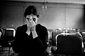A Mexican girl prays during the exorcism ritual practised at the Church of the Divine Saviour in of Mexico City, Mexico, 31 May 2011  Exorcism is an ancient religious technique of evicting spirits, generally called demons or evil, from a person which is b
