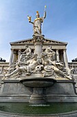 The Athena Fountain in front of the Austrian Parliament building, Vienna, Austria