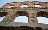 Only a fragment of the top level of Verona´s Arena survives