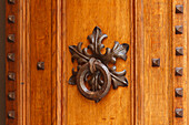 Door knocker on a door in the historic centre of Florence, UNESCO World Heritage Site, Firenze, Florence, Tuscany, Italy, Europe