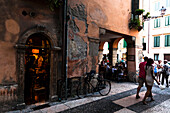 Restaurant in historic center, Verona, Veneto, Italy