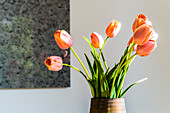 Blooming tulips in a vase, Hamburg, Northern Germany, Germany