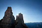 Person on a rock, Hochiss, Rofan, Tyrol, Austria