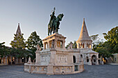 Fischerbastei, Heiliger Stefan Statue aus Bronze, Buda, Budapest, Ungarn