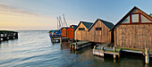 Boathouses at Althagen harbour Ahrenshoop, Barther Bodden, Mecklenburg-Western Pomerania, Germany