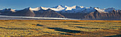 Breidamerkurjokull, outlet glacier of the larger glacier of Vatnajokull, Prestfell, Midfellstindur, Sudursveit, East Iceland, Iceland