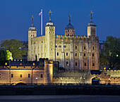 Her Majesty’s Royal Palace and Fortress the Tower of London at night, City of London, London, England