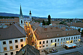 View from the old tower towards upper town, Zagreb, Croatia