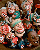 SRI LANKA, Asia, Colombo, collection of masks for sale at Barefoot Cafe.
