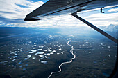 USA, Alaska, view of glacier valley and lakes, Denali National Park