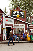 ALASKA, Talkeenta, Nagley's store and liquor store on Main street in the middle of town