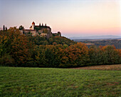 AUSTRIA, Bernstein, Burg Bernstein Castle at sunrise, Burgenland