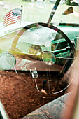 USA, California, Malibu, details of a classic Chevy pickup truck in the Malibu Hills at Saddleback Ranch