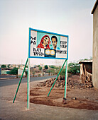 ERITREA, Assab, a cultural billboard advocating staying faithful to your partner