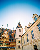 FRANCE, Burgundy, low angle view of hospice buildings, Beaune