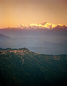 INDIA, West Bengal, Tiger Hill with Himalayan Mount Khangchendjunga in background