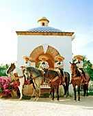 MEXICO, Maya Riviera, Mexican Charros on their horses, Yucatan Peninsula