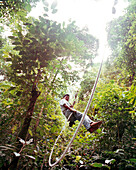 PANAMA, El Valle, Canopy zip line adventure in the treetops of the Jungle, Canopy Advneture, Central America