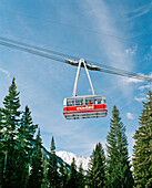 USA, Utah, the snowbird tram transports skiers to the top of the mountain, Snowbird Ski Resort