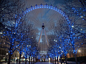 London Eye long time exposure at night, City of London, England, United Kingdom, Europe