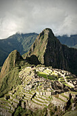 View of Inca Ruins, Machu Picchu, Cusco, Cuzco, Peru, Andes, South America