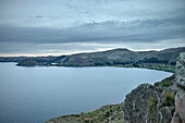 Ausblick auf Titicaca See, Copacabana, Bolivien, Anden, Südamerika