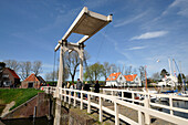Vertical-lift bridge in Veere on Zeeland, The Netherlands