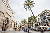 Placa Drassana in the historic part of Palma de Mallorca, Majorca, Spain
