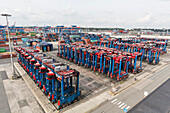 View of the block storage in the port of Hamburg, Hamburg, Germany