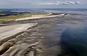 Mudflats, tidal flats seen from the air, Westerheversand, Eiderstedt Peninsula, Schleswig-Holstein, Germany