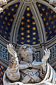 Sculpture in the west facade of the cathedral, Florence, Tuscany, Italy