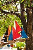 St  Vincent and the Grenadines, Bequia, Port Elizabeth, model boat souvenirs