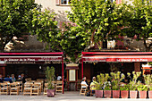France, Corsica, Corse-du-Sud Department, Corsica South Coast Region, Porto Vecchio, Citadel, outdoor cafe, NR