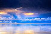 Storm clouds and Lake Winnipeg at sunrise, Gimli, Manitoba