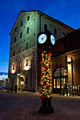 Clock Decorated for Christmas, The Distillery District, Toronto, Ontario