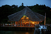United Republic of Tanzania, Zanzibar, Isle of Pemba, Fundu Lagoon Hotel at dusk