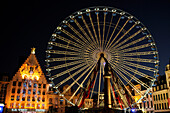 France, Nord-Pas-De-Calais, Lille, Place du Général de Gaulle, Christmas season, Ferris wheel
