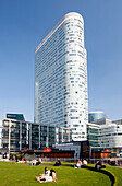 France, Paris, la Défense, general view on the square and towers