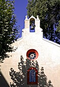 France, Provence, Trans, Facade of a chapel with bell tower