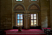 Republic of Turkey, Istanbul, Sehzade Mosque, Single man praying