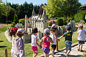 France, Loire Valley, Amboise, Mini-chateaux Val de Loire - a theme park displaying miniatures of The Loire valley's châteaux, Medieval city of Loches