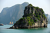 View of Halong Bay at the end of afternoon, North Vietnam, Vietnam, South East Asia, Asia