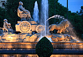Spain, Madrid, Plaza de Cibeles, fountain of goddess Cybele
