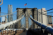 the Brooklyn Bridge in Manhattan, New York city, United States of America, USA