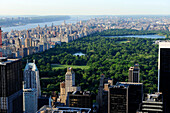 View over Central Park from Rockefeller Center in New York City, New York State, United State, USA