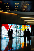 France, Paris, 12th arrt, Bastille Opera, Stained glass window representing a map of the world